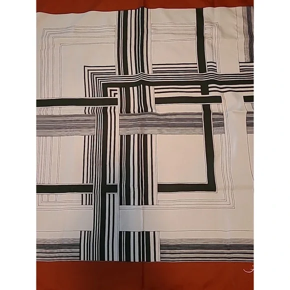 Vintage FIORINI Womens Scarf Brown Black Cream 30 Inch - Picture 3 of 8